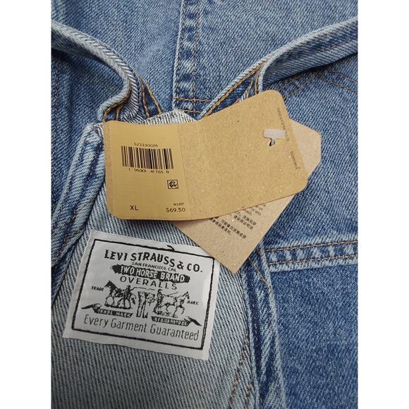 LADIES Bib Overalls Shorts Size XL Levi's Strauss New Retail $69.50 - Picture 2 of 9